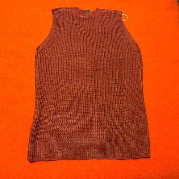 Copper brown ribbed button-up V-neck sweater vest NWT - Picture 6 of 7